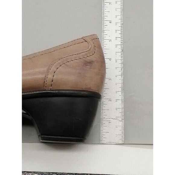 Clarks Pumps Womens Brown 10 Slip On Mary Jane Leather Buckle Strap Low Heel - Picture 8 of 12